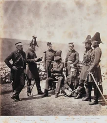 Generalleutnant Sir George Brown und sein Stab, aus einem Album mit 52 Fotografien zum Krimkrieg, 1855